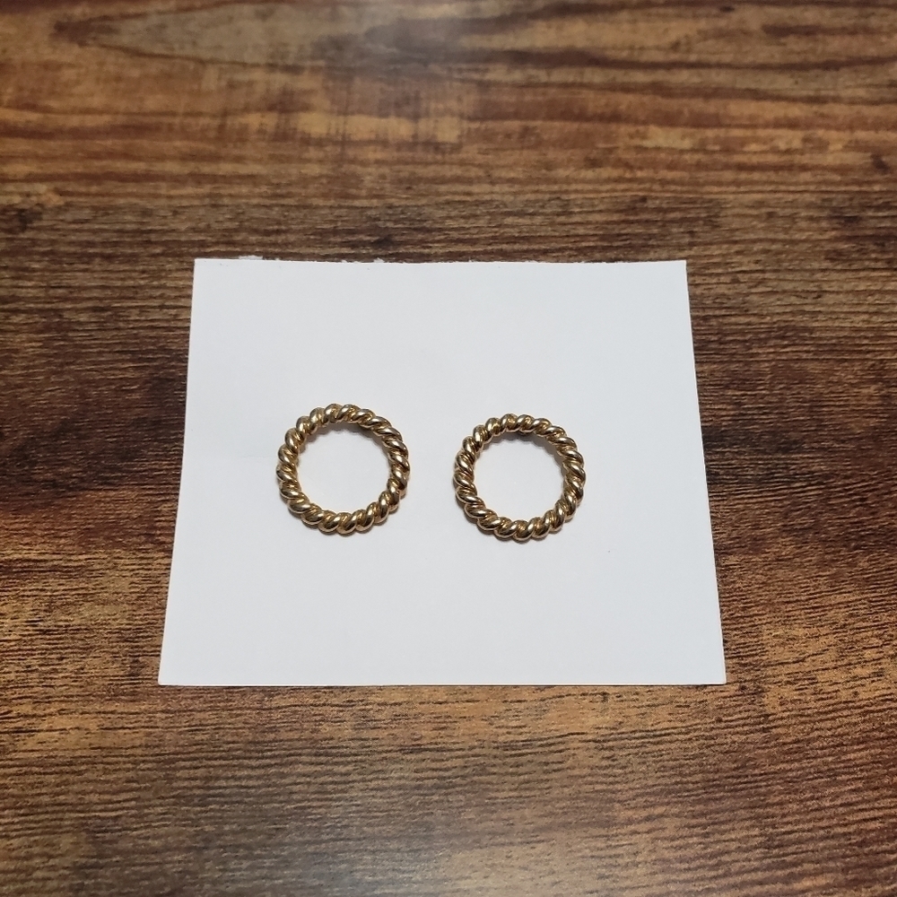 gold tone circle statement earrings